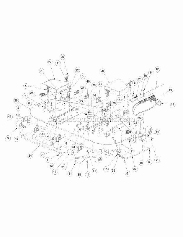 Fabricated Cutter Deck Diagram and Parts List for M72-GN33 53CB5FJZ750 Cub Cadet Sprayer